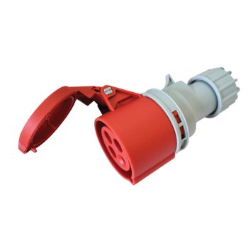   Tracon TICS-224H Ipari csatlakozóaljzat, külső tömítőszelencével 32A, 400V, 3P+E, 6h, IP44