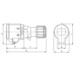 Tracon TICS-225H ipari csatlakozóaljzat 32A, 400V, 3P+N+E, 6h, IP44