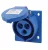 Tracon TICS-313 ipari csatlakozóaljzat 16A, 250V, 2P+E, 6h, IP44