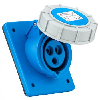   Tracon TICS-313IP67 Beépíthető ferde ipari csatlakozóaljzat 16A, 250V, 2P+E, 6h, IP67