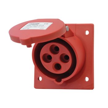  Tracon TICS-314 Beépíthető ferde ipari csatlakozóaljzat 16A, 400V, 3P+E, 6h, IP44