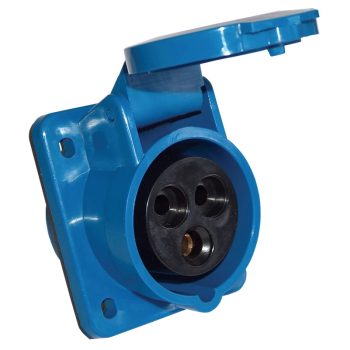   Tracon TICS-323 Beépíthető ferde ipari csatlakozóaljzat 32A, 250V, 2P+E, 6h, IP44