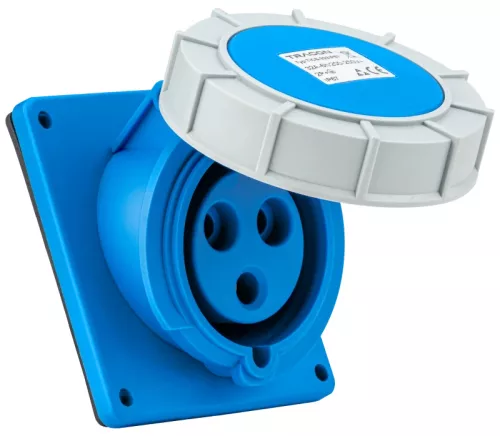 Tracon TICS-323IP67 Beépíthető ferde ipari csatlakozóaljzat 32A, 250V, 2P+E, 6h, IP67
