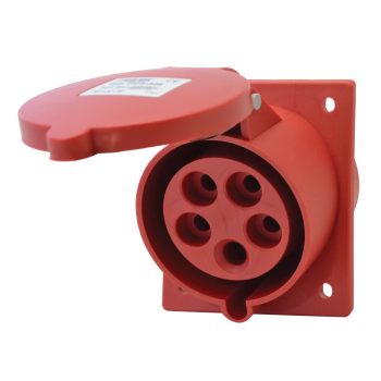   Tracon TICS-325 Beépíthető ferde ipari csatlakozóaljzat 32A, 400V, 3P+N+E, 6h, IP44