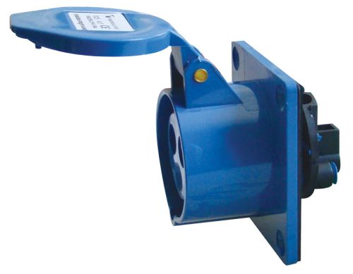 Tracon TICS-413 Beépíthető egyenes ipari csatlakozóaljzat 16A, 250V, 2P+E, 6h, IP44