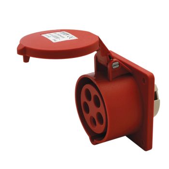   Tracon TICS-415 Beépíthető egyenes ipari csatlakozóaljzat 16A, 400V, 3P+N+E, 6h, IP44