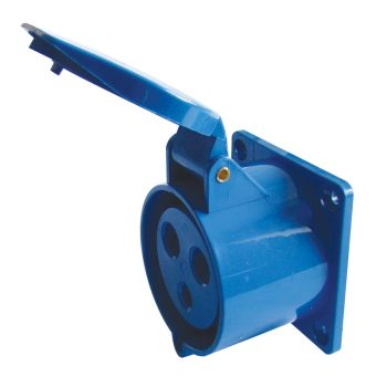   Tracon TICS-423 Beépíthető egyenes ipari csatlakozóaljzat 32A, 250V, 2P+E, 6h, IP44