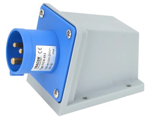 Tracon TICS-513 Felületre szerelhető ipari csatlakozó dugó 16A, 250V, 2P+E, 6h, IP44