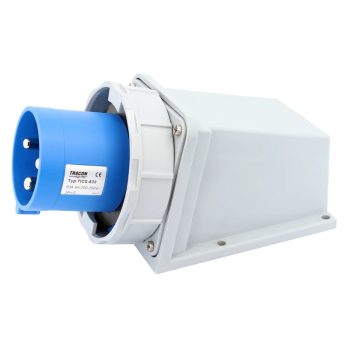   Tracon TICS-533 Felületre szerelhető ipari csatlakozó dugó 63A, 250V, 2P+E, 6h, IP67