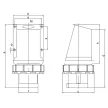 Tracon TICS-543 ipari csatlakozódugó 125A, 250V, 2P+E, 6h, IP67