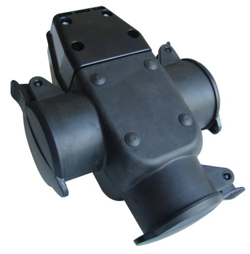 Tracon TICS-A4F Csatlakozóaljzat csapos védőérintkezővel, hármas, gumi 250VAC 16A 3x(2P+E), IP44 (FRENCH)