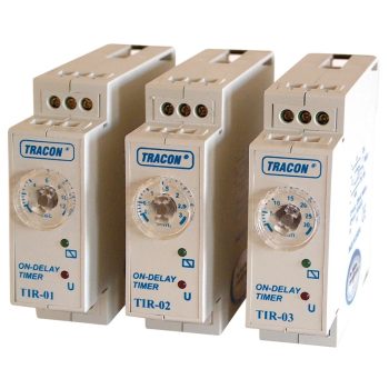   Tracon TIR-01 Egyfunkciós időrelé, meghúzáskésleltetés 230V AC/24V AC/DC, 0.1-12s, 5A/250V AC