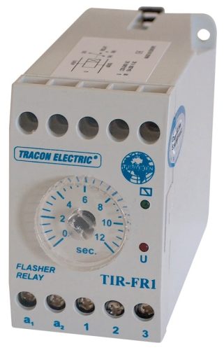 Tracon TIR-FR1 Ütemadó 250V AC, 0,5s / 0-12s, 5A/250V AC, 10A/24V AC/DC