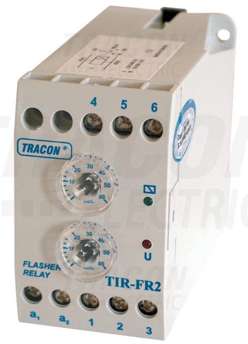 Tracon TIR-FR2 Ütemadó 250V AC, 2-60s / 2-60min, 5A/250V AC, 10A/24V AC/DC