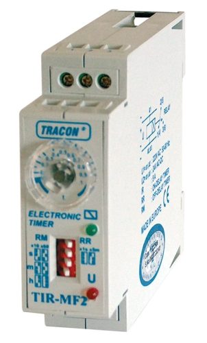 Tracon TIR-MF2 Kétfunkciós időrelé 230V AC/24V AC/DC, 0s-60h 5A/250V AC