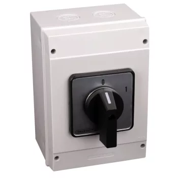   Tracon TK-126/3T65 Tokozott kézikapcsoló, BE-KI 400V, 50Hz, 125A, 3P, 30kW, 88×88mm, 60°, IP65