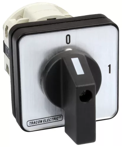 Tracon TK-129/4 Kézikapcsoló, BE-KI 400V, 50Hz, 125A, 4P, 30kW, 88×88mm, 90°