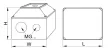 Tracon TK-209/2T Tokozott kézikapcsoló, BE-KI 400V, 50Hz, 20A, 2P, 5,5kW, 48×48mm, 90°, IP44