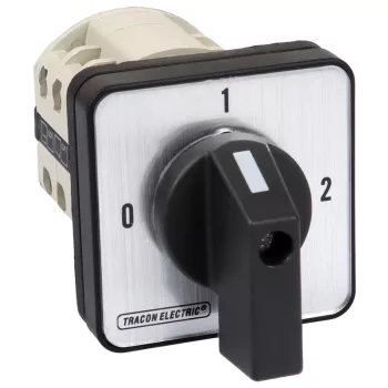   Tracon TKB-129/3 Választókapcsoló, 0-1-2 400V, 50Hz, 125A, 2×3P, 30kW, 88×88mm, 90°