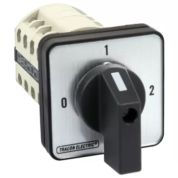   Tracon TKB-169/4 Választókapcsoló, 0-1-2 400V, 50Hz, 160A, 2×4P, 37kW, 88×88mm, 90°