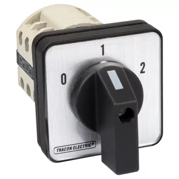   Tracon TKB-206/3 Választókapcsoló, 0-1-2 400V, 50Hz, 20A, 2×3P, 5,5kW, 48×48mm, 60°