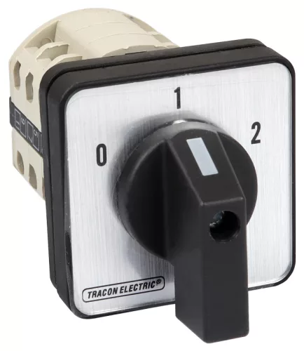 Tracon TKB-326/3 Választókapcsoló, 0-1-2 400V, 50Hz, 32A, 2×3P, 11kW, 64×64mm, 60°