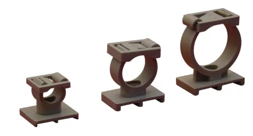 Tracon TKCRZ-35, Kábel- és csőrögzítő, nyitható, csavarozható, sötétszürke d=35mm, PA6.6