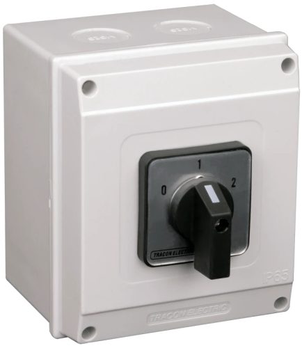 Tracon TKM-20/DT65 Tokozott dahlander motorkapcsoló 400V, 50Hz, 20A, 5,5kW, 48×48mm, IP65