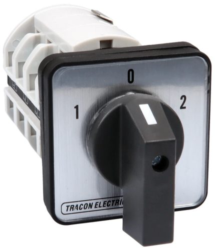 Tracon TKM-20/N Közvetlen irányváltó motorkapcsoló, 1-0-2 400V, 50Hz, 20A, 5,5kW, 48×48mm