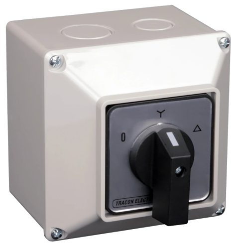 Tracon TKM-32/CT65 Tokozott közvetlen Y-D motorkapcsoló 400V, 50Hz, 32A, 11kW, 64×64mm, IP65