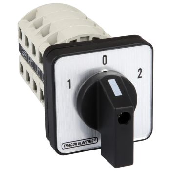   Tracon TKV-326/4 Választókapcsoló, 1-0-2 400V, 50Hz, 32A, 2×4P, 11kW, 64×64mm, 60°