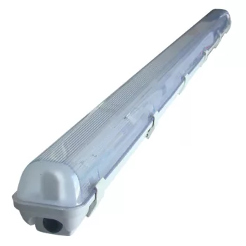   Tracon TLFV-158E, 1x58W, por- és páramentes kültéri lámpatest, elektronikus előtéttel, IP65-ös védelemmel, IK08, T8, hagyományos fénycsőhőz, IK06, 230V, 50Hz, T8, G13, 1×58 W, IP65, ABS/PC, A2, EEI=A