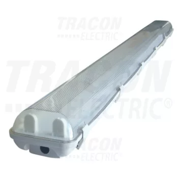   Tracon TLFV-258M, 2x58W, por- és páramentes kültéri lámpatest, magnetikus előtéttel, IP65-ös védelemmel, IK08, T8, hagyományos fénycsőhőz, IK06, 230V, 50Hz, T8, G13, 2×58 W, IP65, ABS/PC, B2, EEI=A