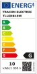 Tracon TLLEDB10W, LED T8 bútorvilágító belső sorozatkapoccsal kapcsoló nélkül 230 V, 50 Hz, 10 W, 700 lm, 4500 K, 605 mm,