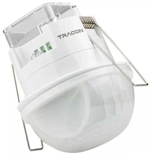 Tracon TMB-061F Mozgásérzékelő, infra, folyosóra, süllyesztett, fehér 220-240 VAC, 30 m, 360°, 10 s-15 min, 3-2000 lux