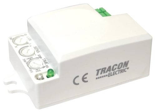 Tracon TMB-L01D, Mozgásérzékelő, mikrohullámú, lámpába 230 VAC, 5,8 GHz, 360°, 1-6 m, 10 s-12 min, 3-2000lux