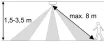 Tracon TMB-L01D, Mozgásérzékelő, mikrohullámú, lámpába 230 VAC, 5,8 GHz, 360°, 1-6 m, 10 s-12 min, 3-2000lux