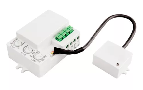 Tracon TMB-L01M, Mozgásérzékelő, radaros, lámpatestekbe, külső érzékelővel 230 VAC, 5,8 GHz, 360°, 2-8 m, 10 s-12 min, 3-2000lux