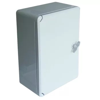   Tracon TME332513 Falra szerelhető műanyag szekrény, teli ajtóval, 330x250x130, IP65, IK10, 1000V AC/DC, szerelőlappal