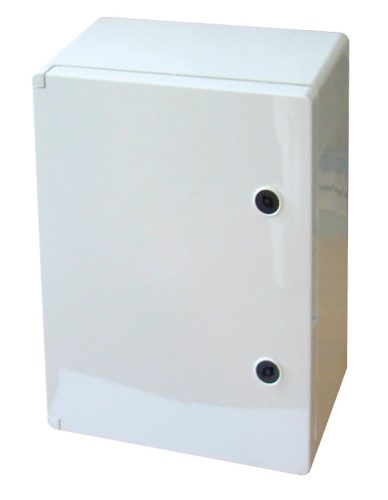 Tracon TME403020 Falra szerelhető műanyag szekrény, teli ajtóval, 400x300x195, IP65, IK10, 1000V AC/DC, szerelőlappal