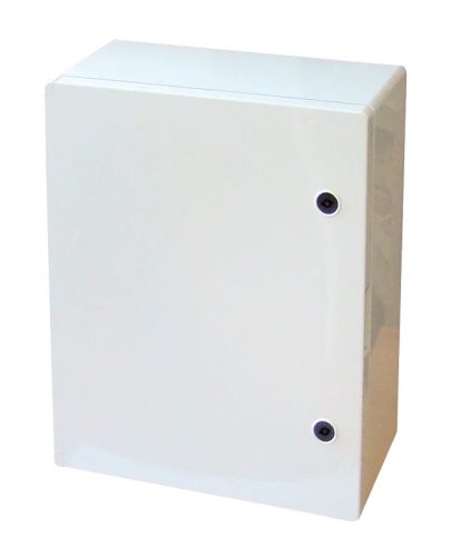 Tracon TME504018 Falra szerelhető műanyag szekrény, teli ajtóval, 500x400x175, IP65, IK10, 1000V AC/DC, szerelőlappal