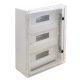 Tracon TME504018MT Falra szerelhető maszkolt műanyag szekrény, 51 modul, 3 sor, átlátszó ajtóval, 500x400x175, IP65, 1000V AC/DC