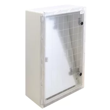   Tracon TME604020T Falra szerelhető műanyag szekrény, átlátszó ajtóval, 600x400x200, IP65, 1000V AC/DC, szerelőlappal
