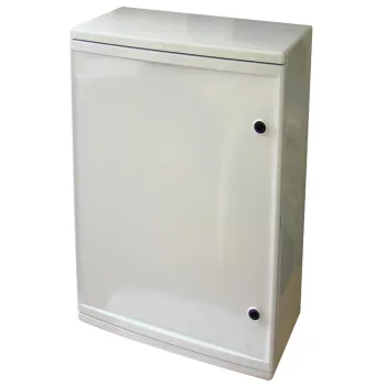   Tracon TME705025 Falra szerelhető műanyag szekrény, teli ajtóval, 700x500x245, IP65, IK10, 1000V AC/DC, szerelőlappal