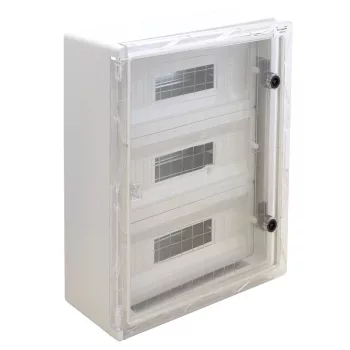   Tracon TME806026MT Műanyag elosztószekrény maszkos átlátszó ajtóval H×W×D=800×600×260mm, IP65, IK10, 1000V AC/DC, RAL7035