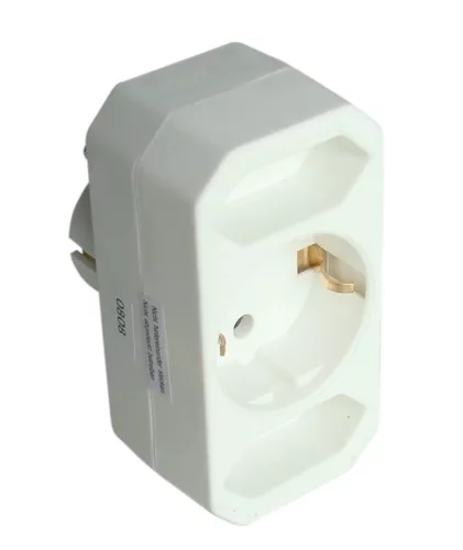 Tracon TN2/1, Többférőhelyes átalakító csatlakozó, normal fehér 2/1×EURO/SHUKO, max.2,5/16A, 250VAC