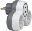 Tracon TND2-USBAC Többférőhelyes átalakító csatlakozó, USBC+USBA, szürke+fehér 2×SCHUKO, max.16A, 230VAC, 3680W, PP, USB-A+C:5V, 3,4A 17.0W