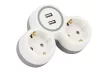 Tracon TND2-USB, Többférőhelyes átalakító csatlakozó, 2X USB, szürke + fehér 2×SCHUKO, max.16A, 230VAC, 3680W, PP, USB: 5V, 2,1 A