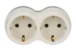 Tracon TND2, Többférőhelyes átalakító csatlakozó, szürke + fehér 2×SCHUKO, max.16A, 230VAC, 3680W, PP