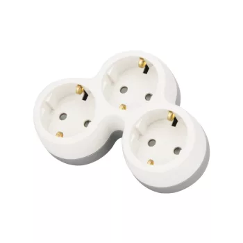   Tracon TND3, Többférőhelyes átalakító csatlakozó, szürke + fehér 3×SCHUKO, max.16A, 230VAC, 3680W, PP